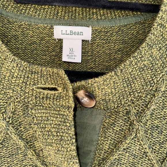 L.L. Bean Olive Green Cardigan Sweater - Picture 3 of 5